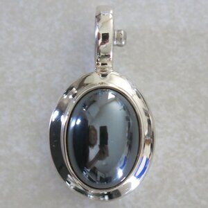 Joseph Esposito ESPO Sterling Signatures Oval Hematite Snap-In Silver Pendant